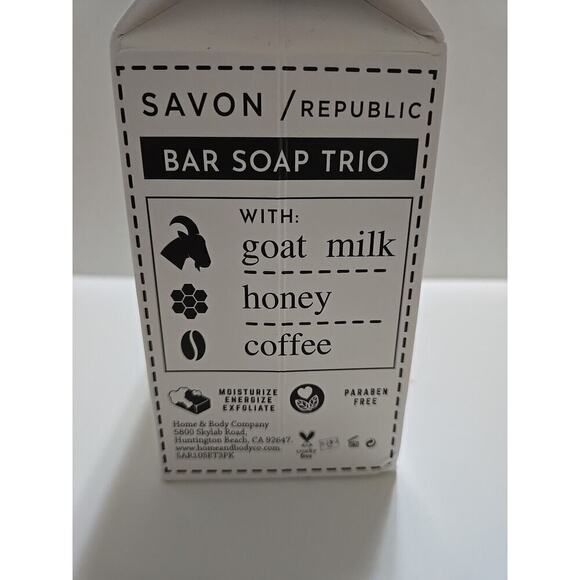 SAVON/Republic Gentleman’s Bar Soap Trio 10oz Goat Milk Coconut Oil Paraben Free - Picture 3 of 9